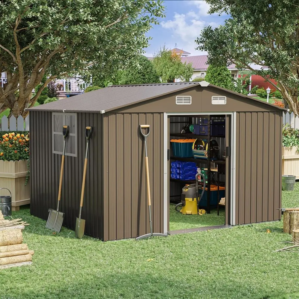 Gardening Tools In - 10T x 8T Outdoor Metal Storage