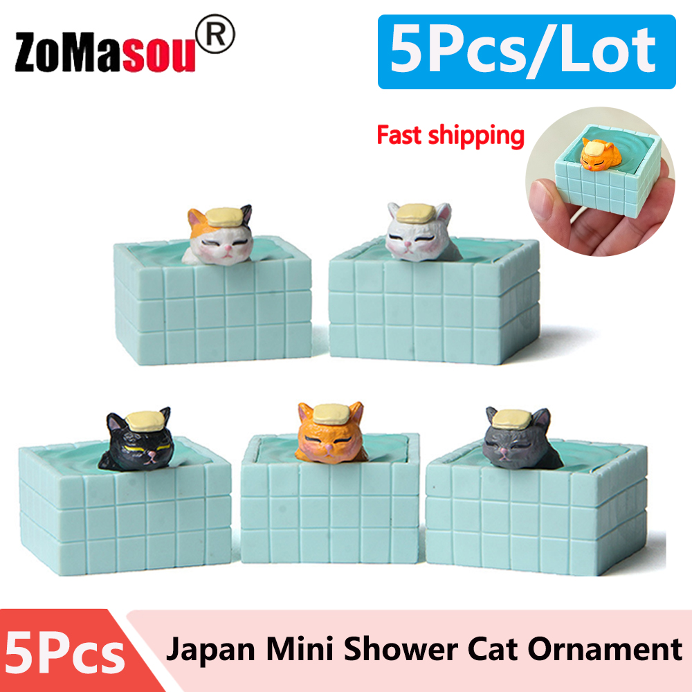 Gardening Tools For 3 Year Old - Mini Shower Cat Ornament Miniature Figurines