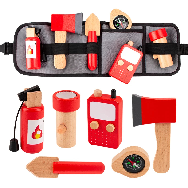 Gardening Tools For 3 Year Old - Wooden Kids Simulation Tool Firefighter Waist
