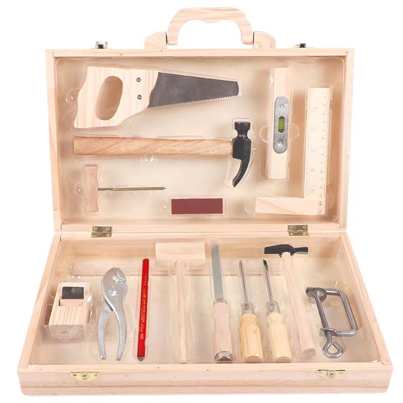 Gardening Tools For 8 Year Olds - Children Real Life Wooden Carpenter's Box