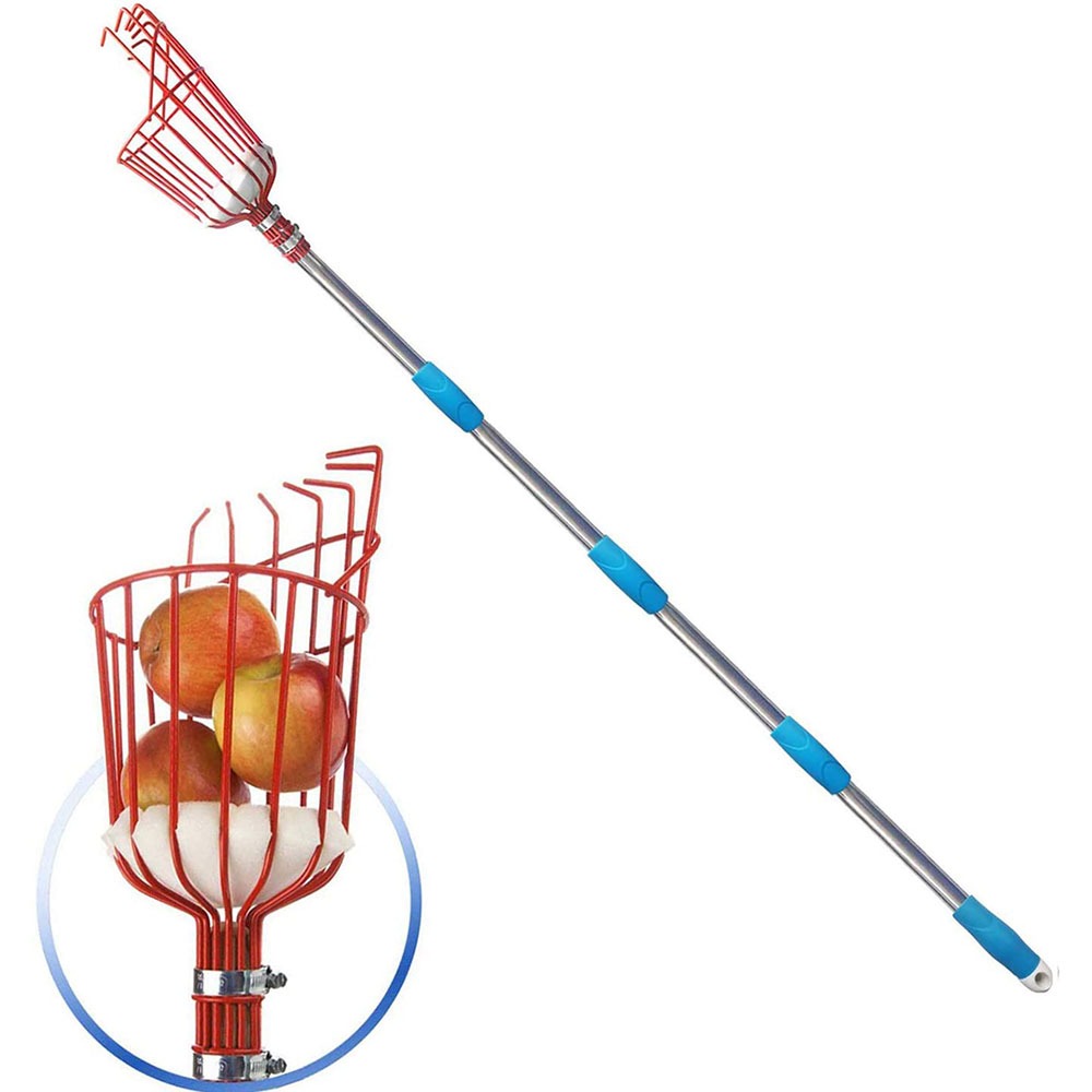 Gardening Tools Rack - 260cm Fruit Picker, Adjustable Depth Basket,