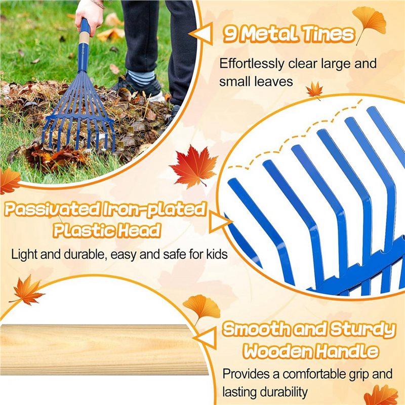JHD 3X Children's Rake With Ha - Gardening Tools For 3 Year Old review and price