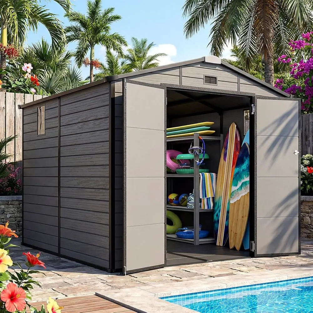 8x8 Outdoor Storage Shed with  - Gardening Tools In review and price