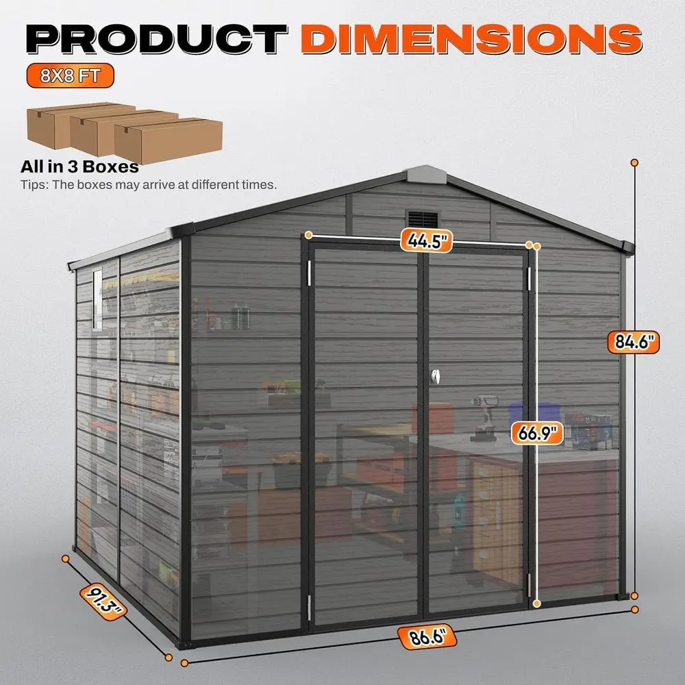 8x8 Outdoor Storage Shed with  - Gardening Tools In review and price