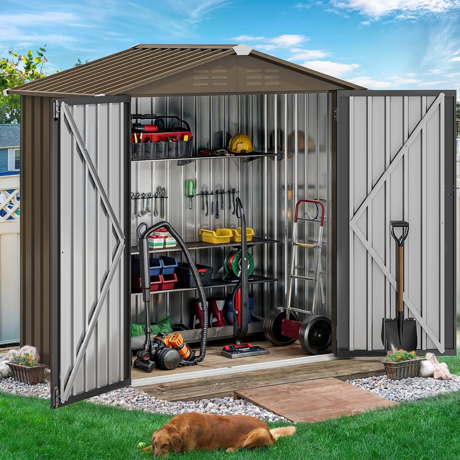 6x4ft Metal Outdoor Storage Sh - Gardening Tools In review and price
