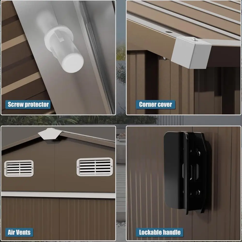 10T x 8T Outdoor Metal Storage - Gardening Tools In review and price