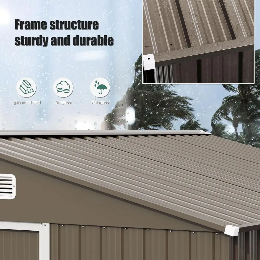10T x 8T Outdoor Metal Storage - Gardening Tools In review and price