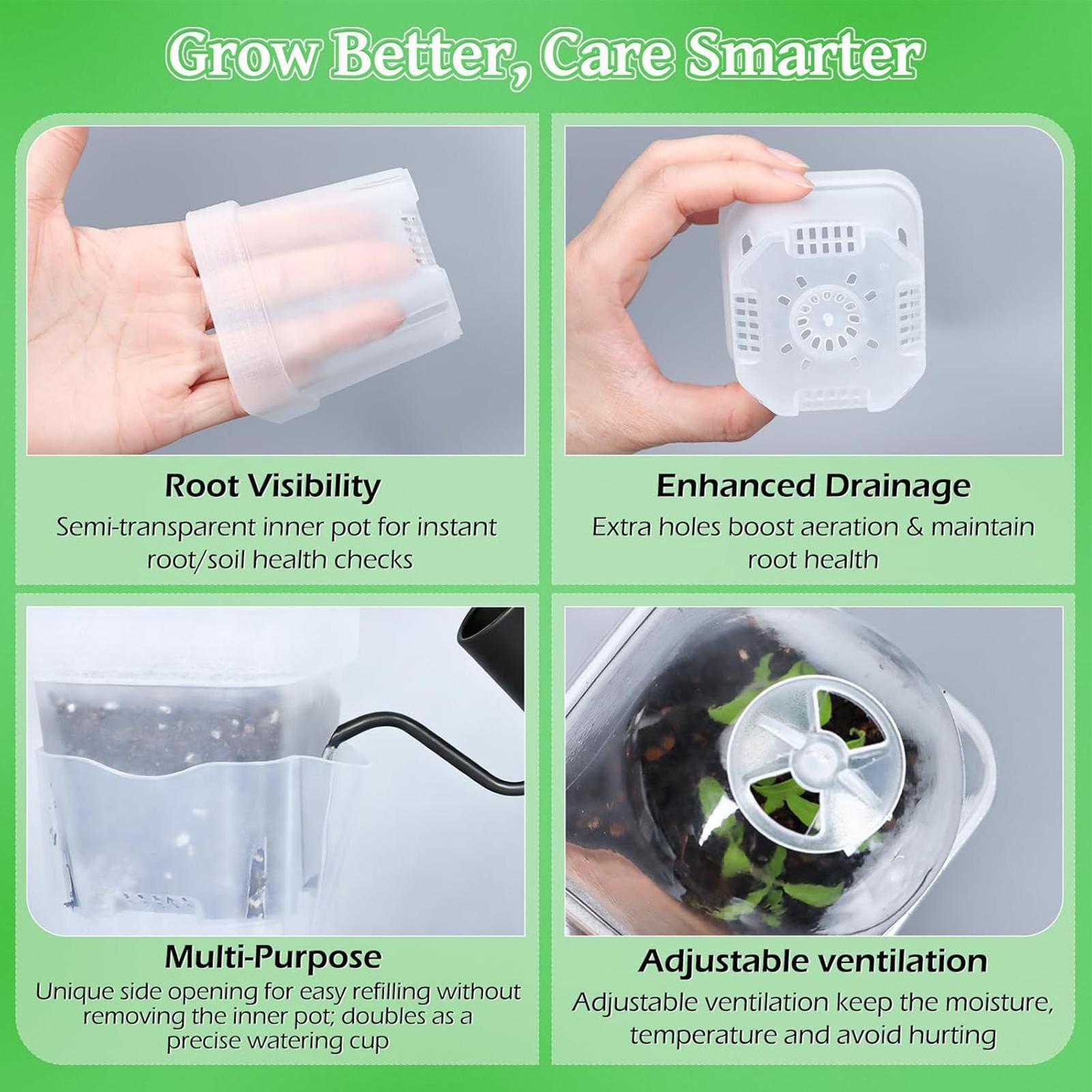Self Watering Pots 12Pcs Seed  - Propagation Tray Dome review and price