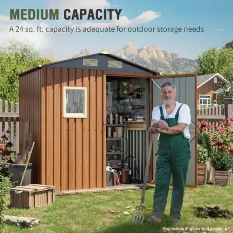 Outdoor Storage Shed 6x4 Ft, L - Gardening Tools In review and price