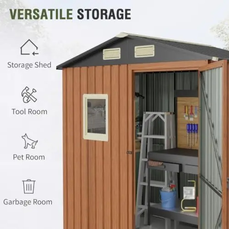 Outdoor Storage Shed 6x4 Ft, L - Gardening Tools In review and price