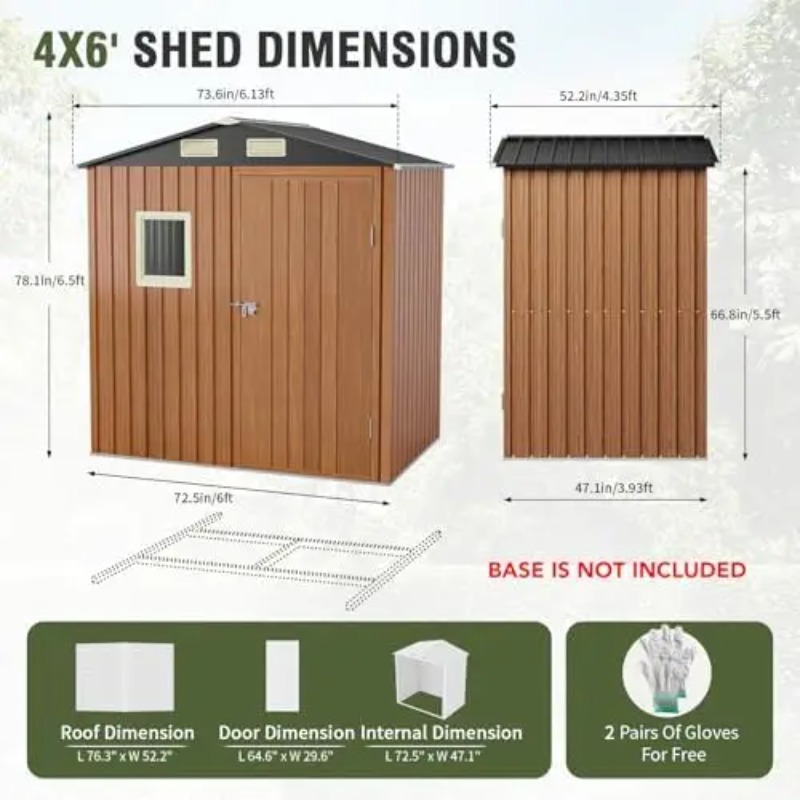 Outdoor Storage Shed 6x4 Ft, L - Gardening Tools In review and price