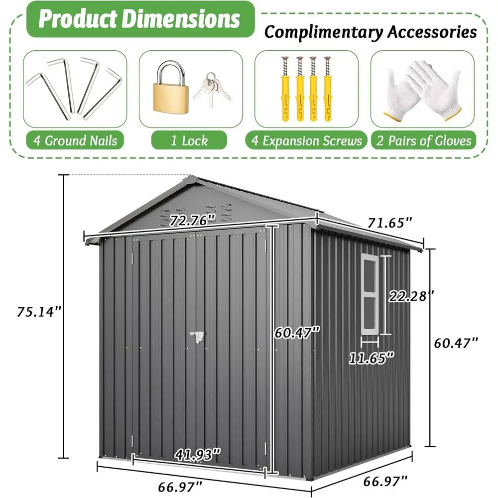 6x6 Galvanized Steel Outdoor S - Gardening Tools In review and price