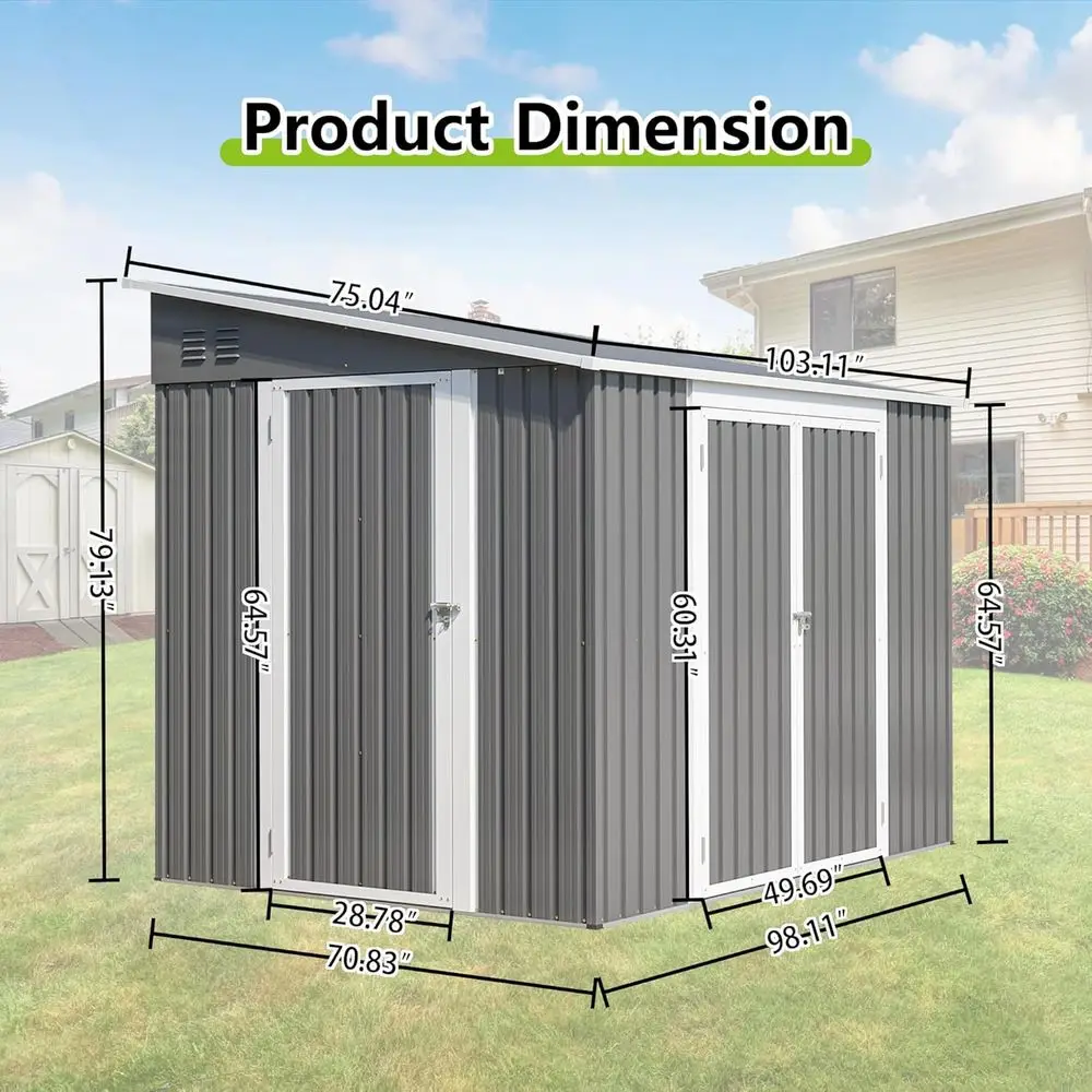 8ft x 6ft Outdoor Metal Storag - Gardening Tools In review and price